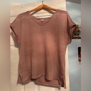 Kismet Chic Dusty Pink V-Neck Short Sleeve Top